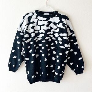 Vintage Elsa Phillips Printed Knit Oversized Sweater
